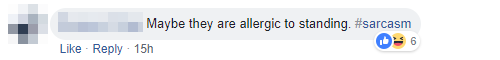 Comment Allergic To Standing