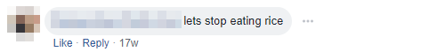 Comment Stop Eating Rice