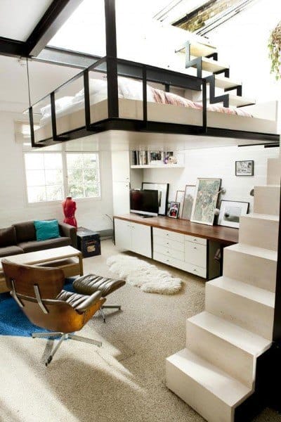 Loft Living Room With Bedroom Above