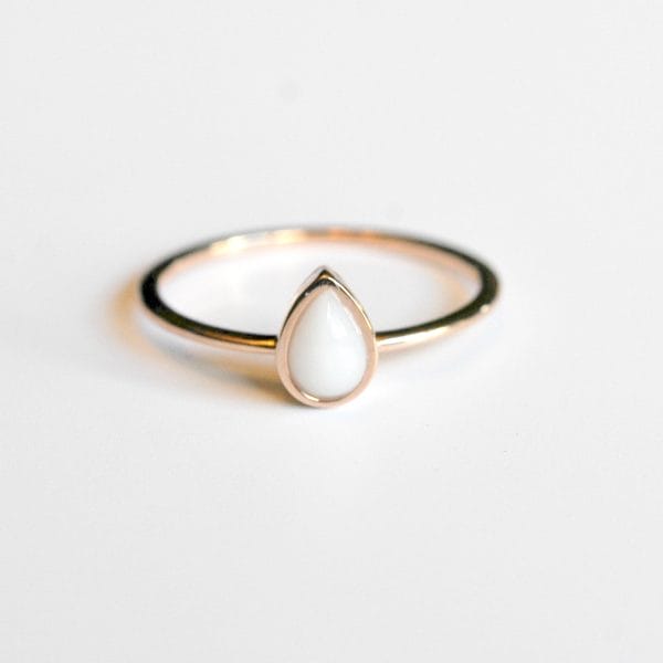 Bague Lait Maternel Goutte Drop BreastMilk Ring Rose Gold