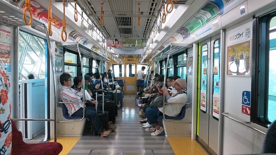 inside train compartment