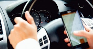 A driver using his mobile phone2