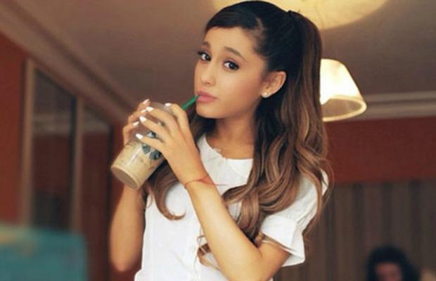 Ariana Grande Drinking Starbucks Coffee