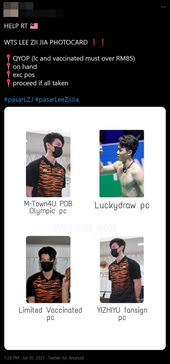 Tweet Lee Zii Jia fan kit 4