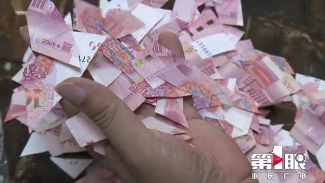 Rmb Cash Cut Into Pieces