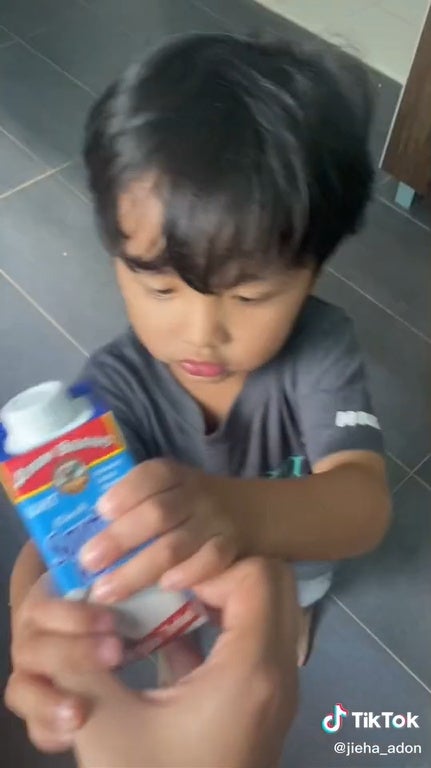 Ss 3 Kid Boy Drinking Coconut Milk