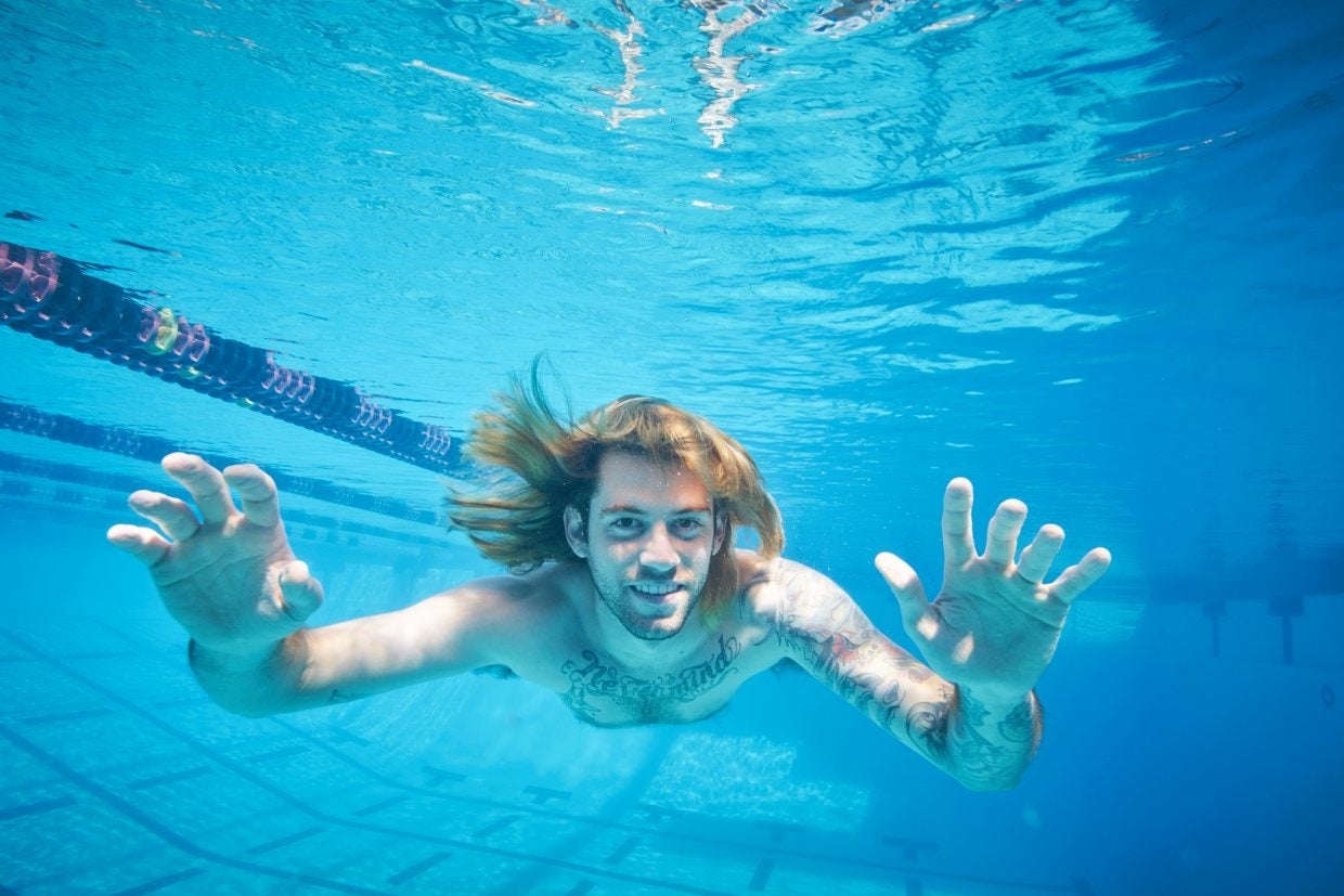 Spencer Elden recreate Nivarana Nevermind album baby photo cover