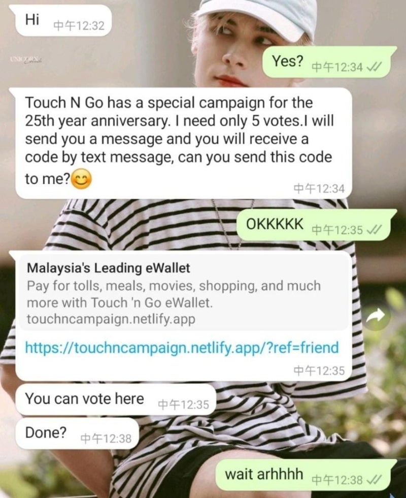 Touch n Go eWallet Scam on WhatsApp hacked