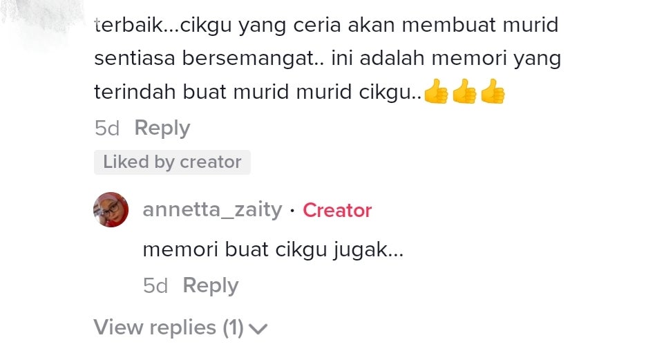 Cikgu Annetta comment 4