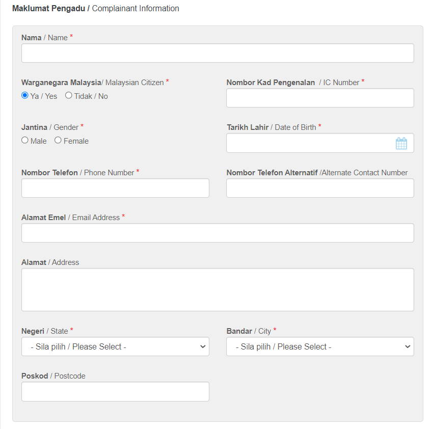 Step 2 Maklumat Pengadu