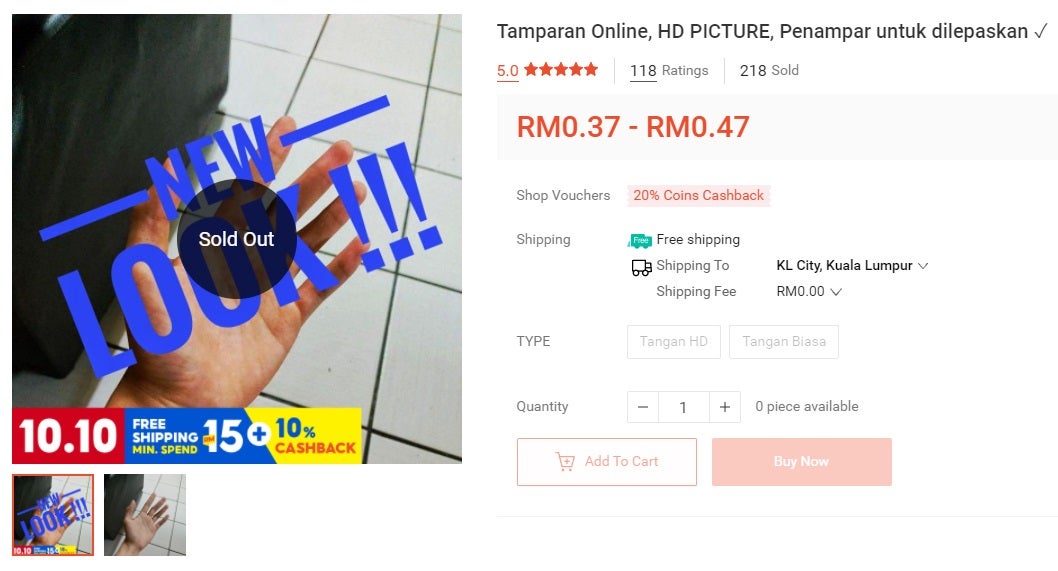 Shopee Sells Tamparan Service Sold Out