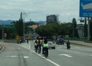 cycling on highway