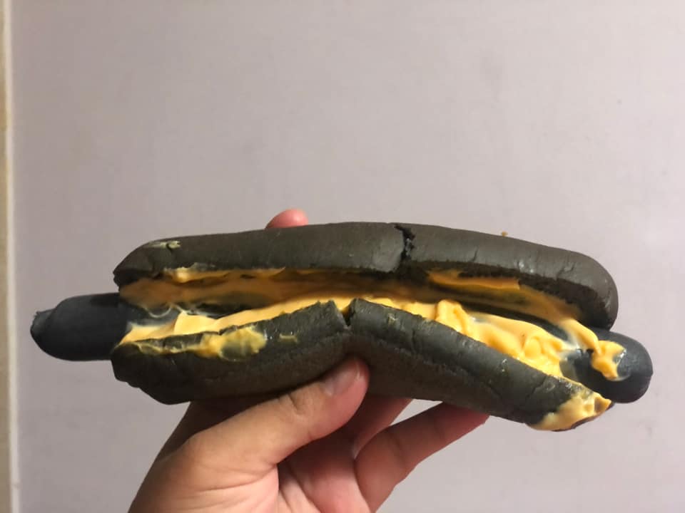IKEA black charcoal sausage bun