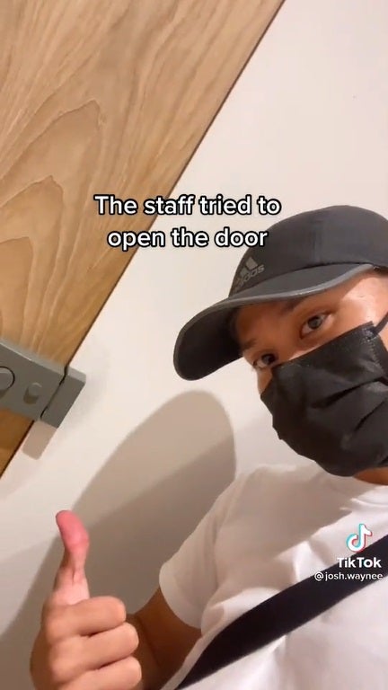 SS3 Man stucked in Cotton On fitting room and had to slide out under the door