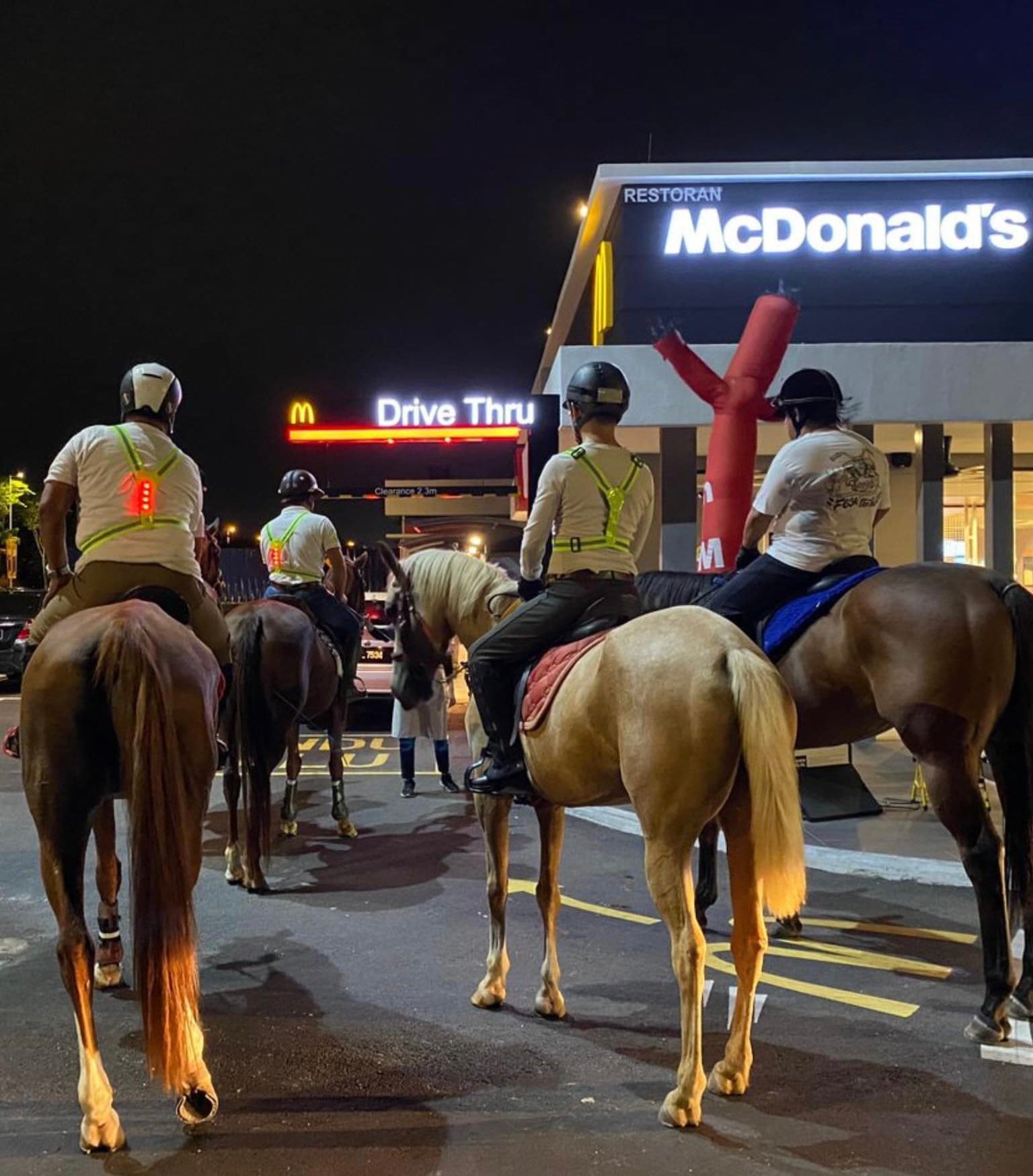 horse ride drive thru mcd mcdonalds cyberjaya malaysia 2