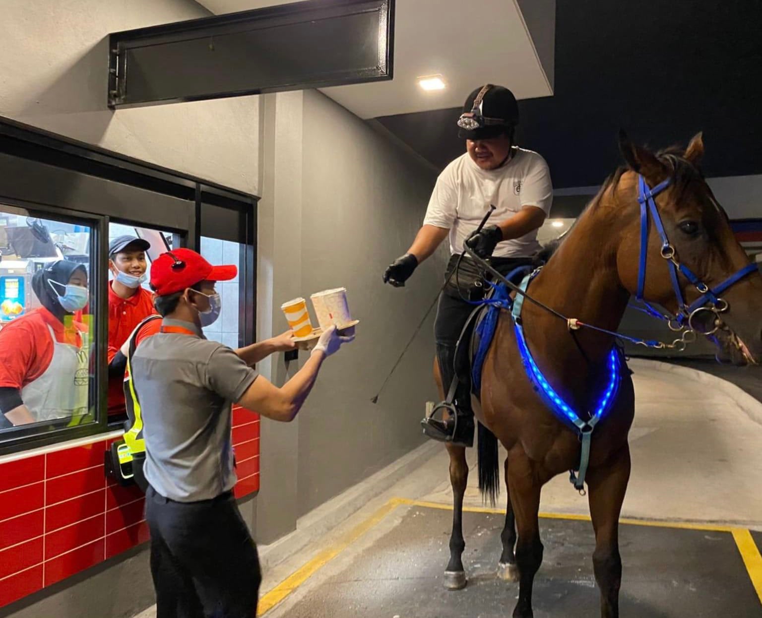 horse ride drive thru mcd mcdonalds cyberjaya malaysia 4