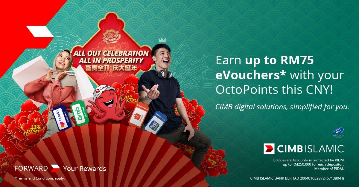 octosavers account i campaign RM75 eVouchers