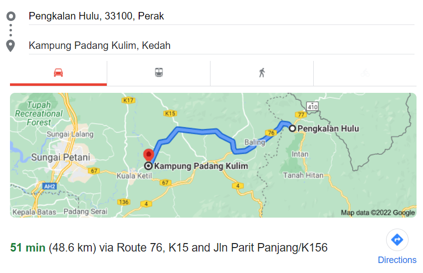 Pengkalan Hulu To Kuala Ketil