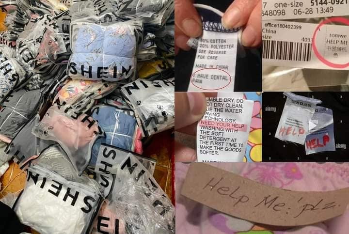 SHEIN clothing tag ask for help labor 2