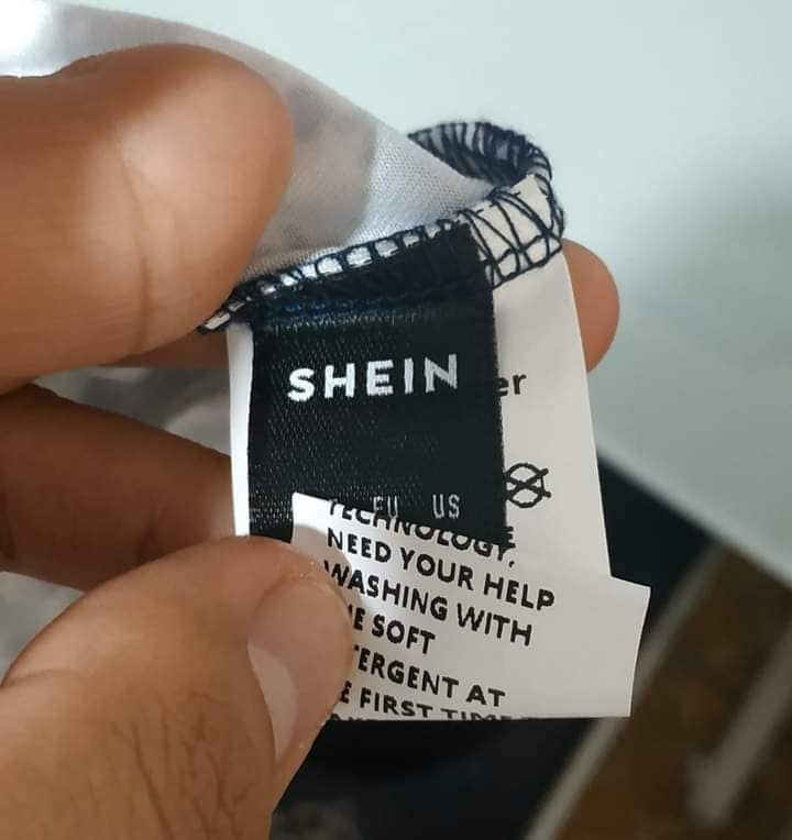 SHEIN clothing tag ask for help labor