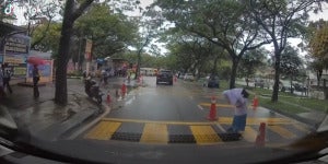 Secondary Girl Crossing Road Bow