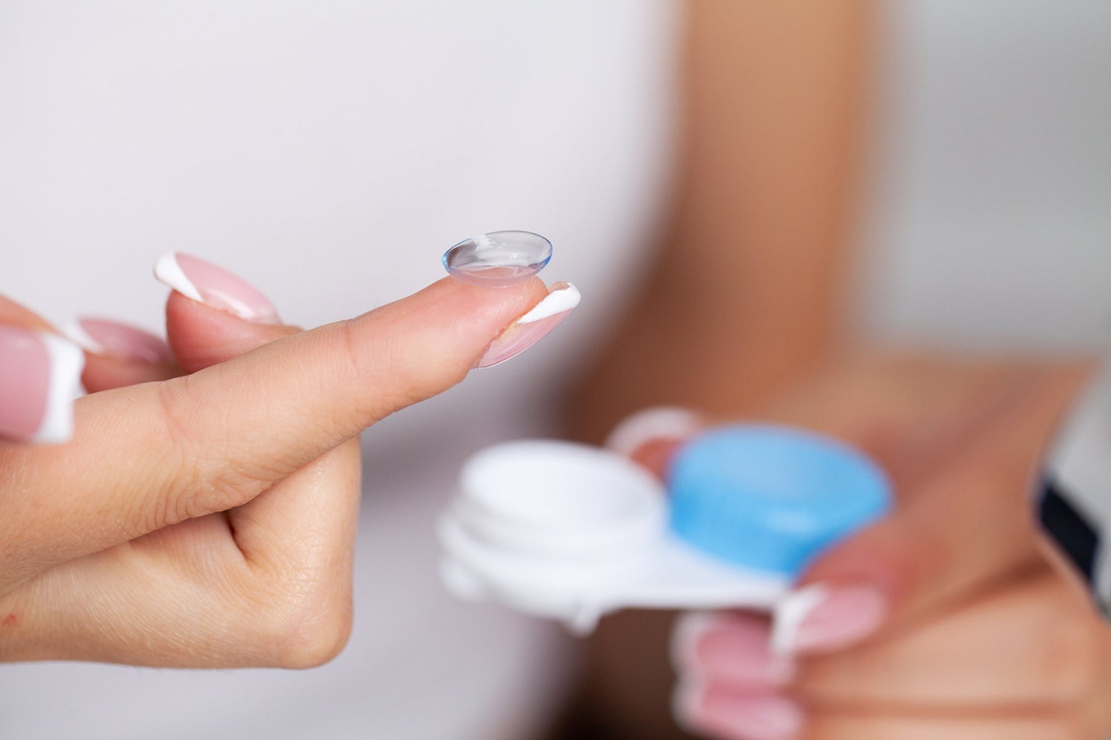 Woman Girl Holding Contact Lens Case