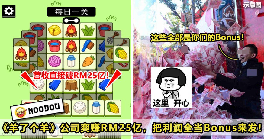 羊了个羊公司爽赚Rm25亿，把利润全当Bonus来发！