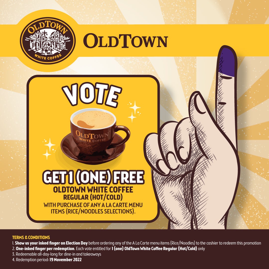 Oldtown White Coffee 1119 Voting Day Promotion Free White Coffee