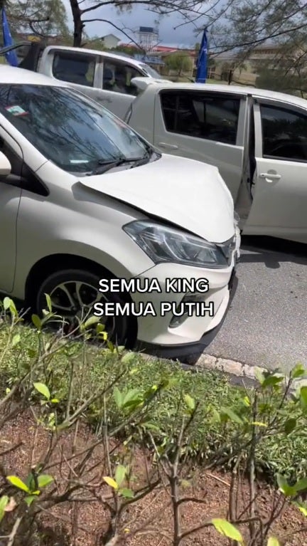 SS 1 3 generations white myvi car accident