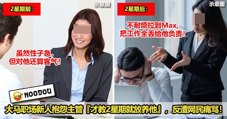 大马职场新人抱怨主管才教2星期就放养他，反遭网民痛骂！