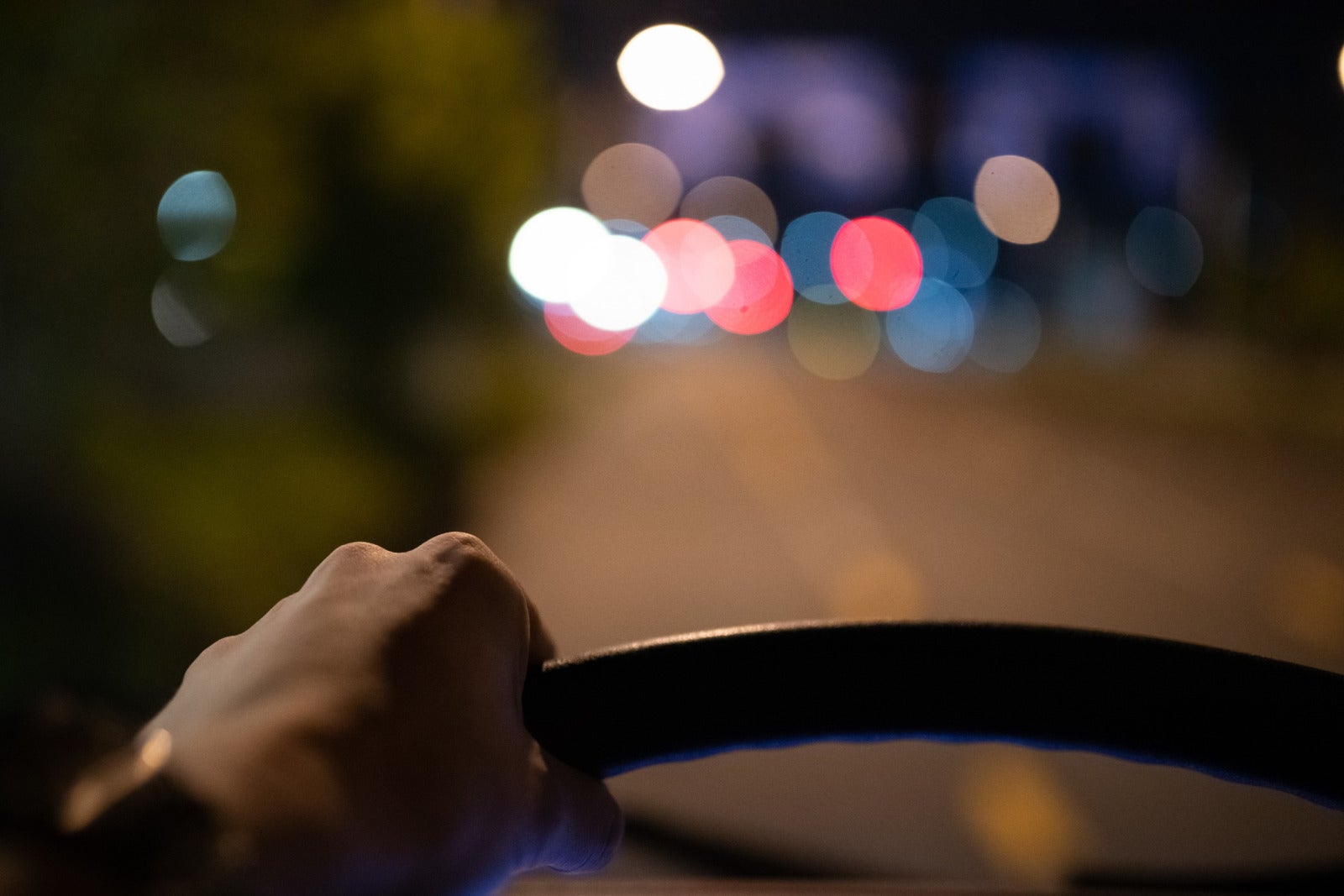 Man Driving Night