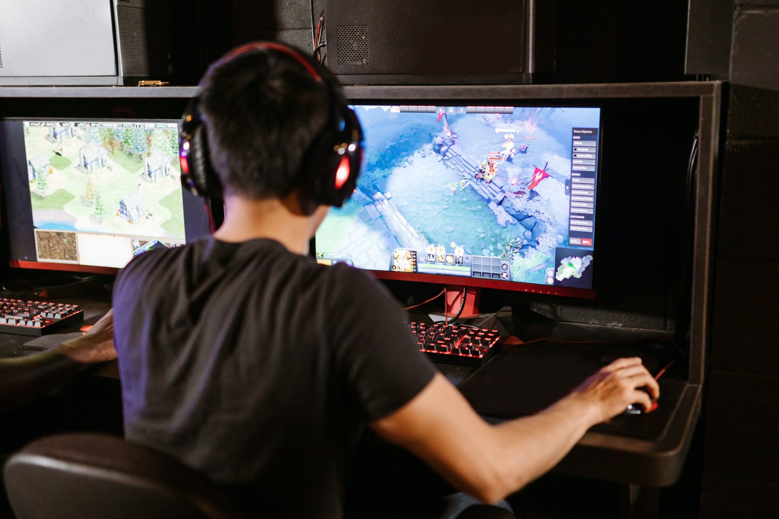 Man Playing Computer Game Gaming