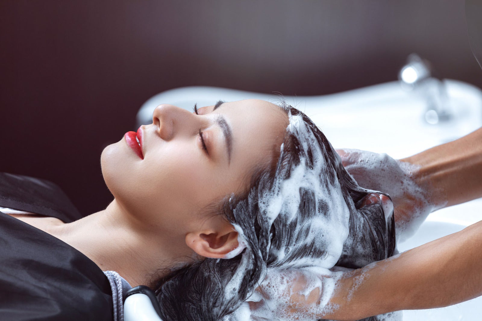 Woman Washing Hair Salon Scaled