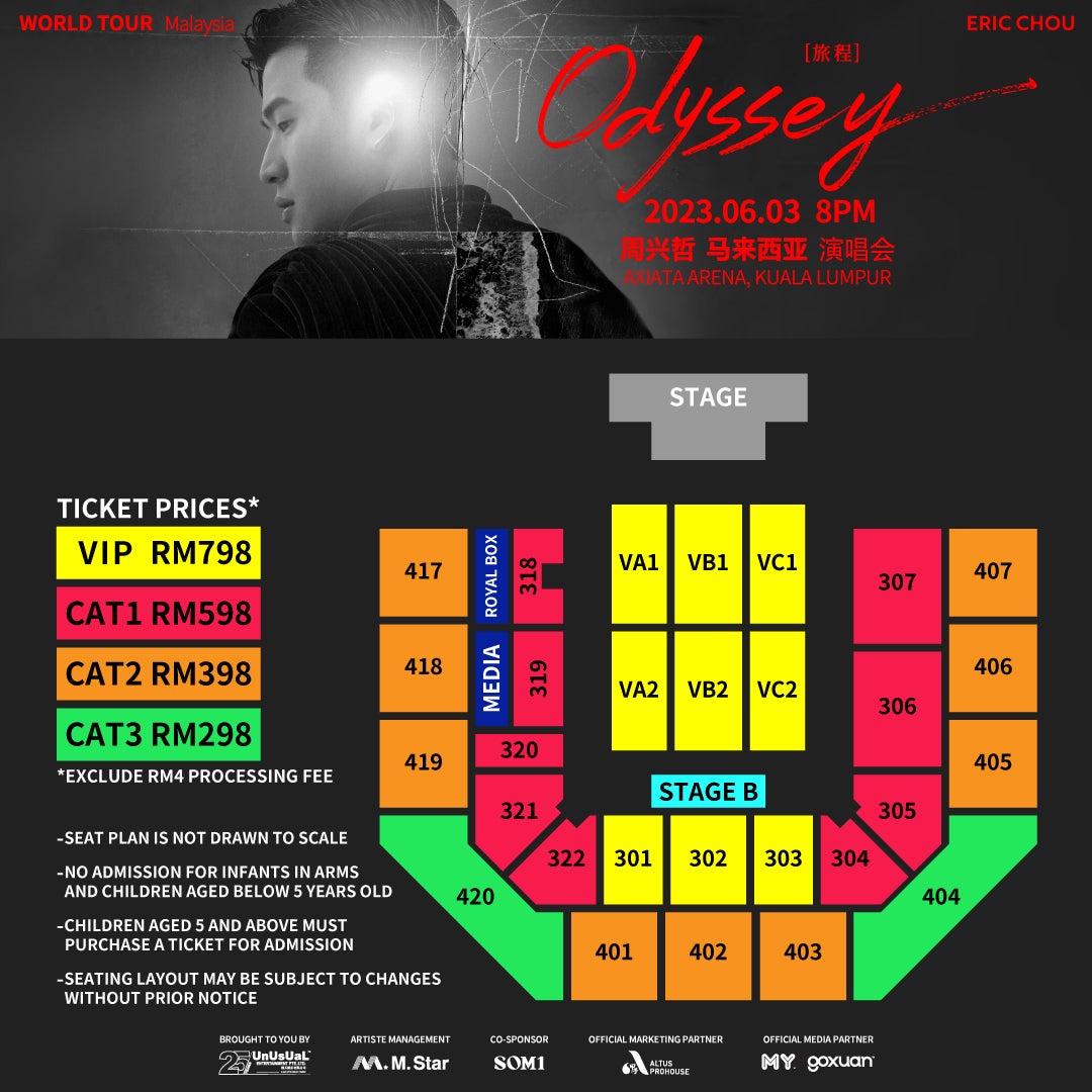 Eric Chou Odyssey MY Seat Map