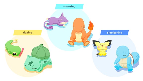 Pokemon Sleep different sleeping styles 2