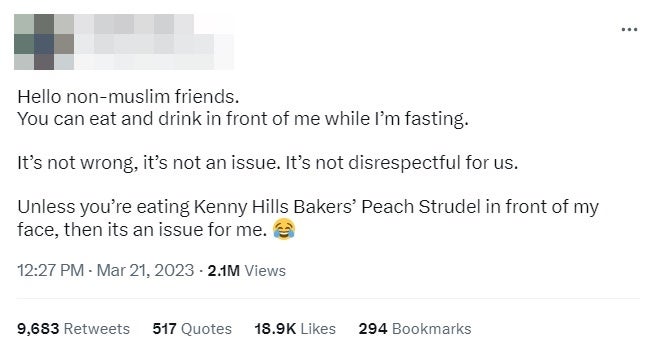 Tweet 1 Non Muslim Friends Can Eat Drink In Front Of Muslim As Usual