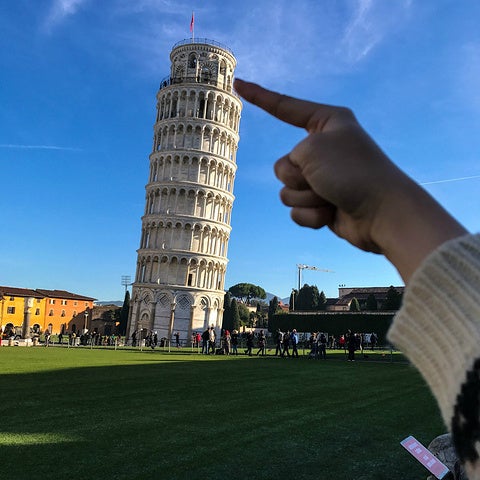 Pisa Tower Hand Photo