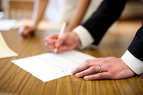 marriage register bride groom