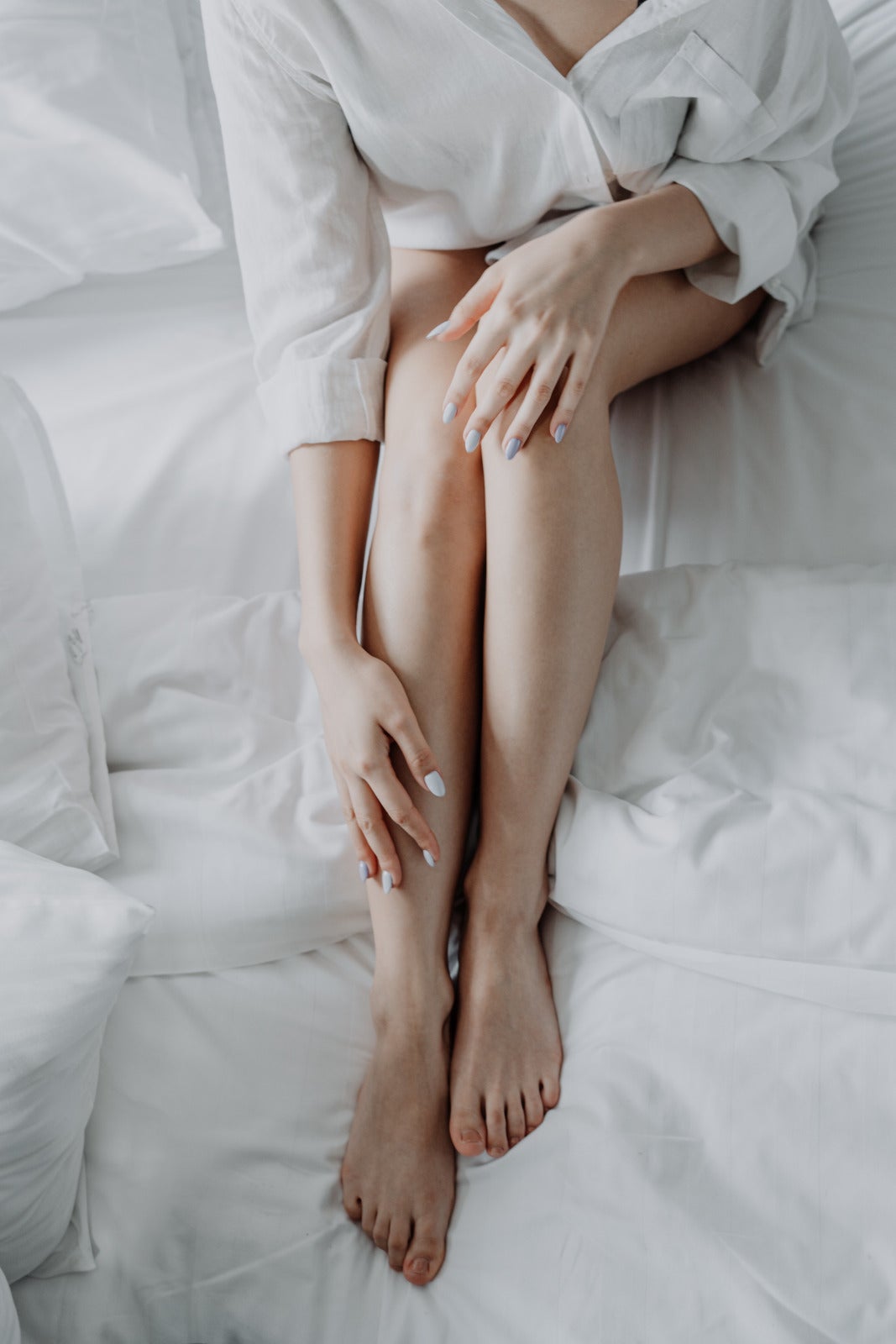Pexels Cottonbro Studio Woman Leg Bath Rob Bed
