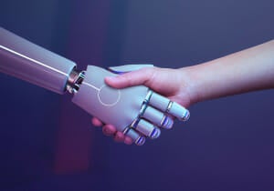 Robot Shake Hands With Human Technology Ai