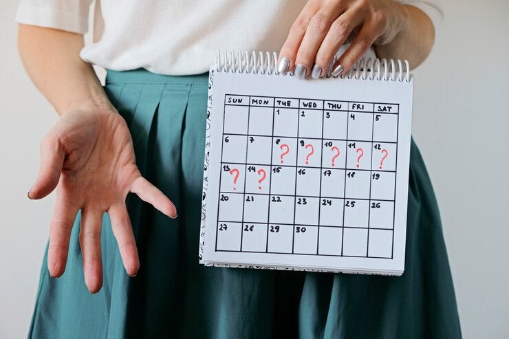 missed period marking calendar woman s health delay menstruation 120794 452