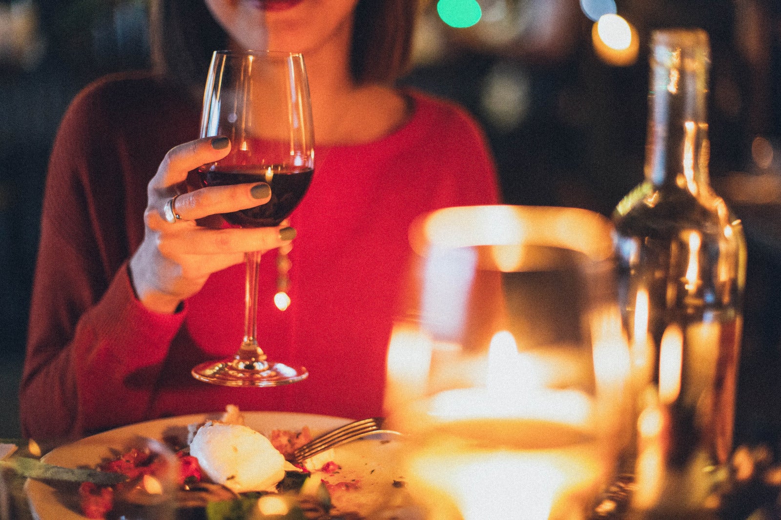 Pexels Elina Sazonova Woman Drinking Wine Dining