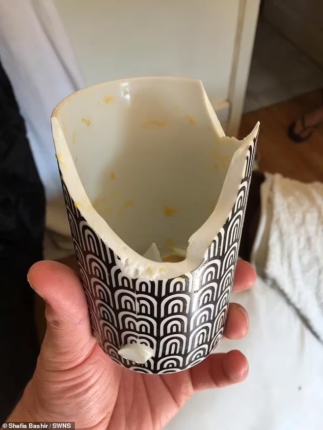 cook poach egg in microwave explode burnt half face tiktok viral hack mug broke