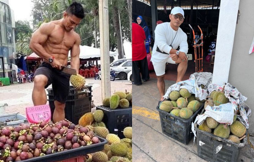 ery syarif macho man muscle guy sells durian