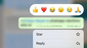 WhatsApp Emoji Reaction iOS