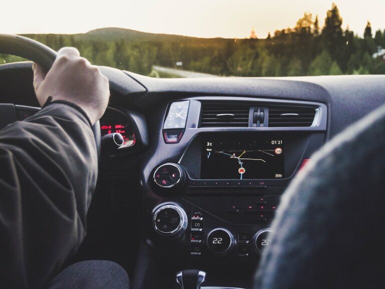 in the car