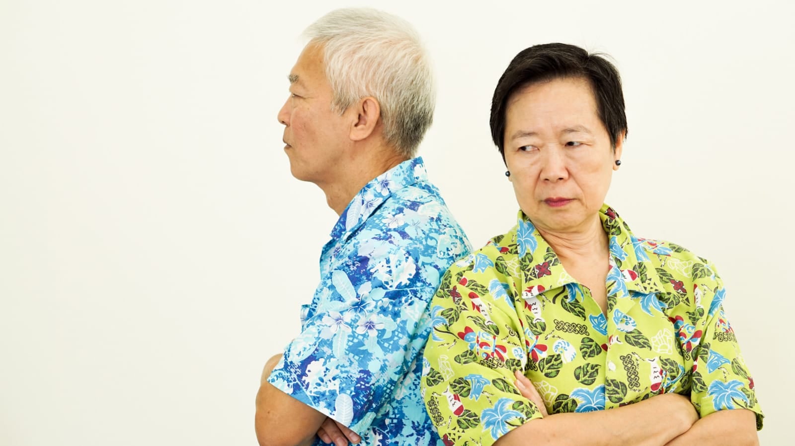123rf senior couple asian angry back argue