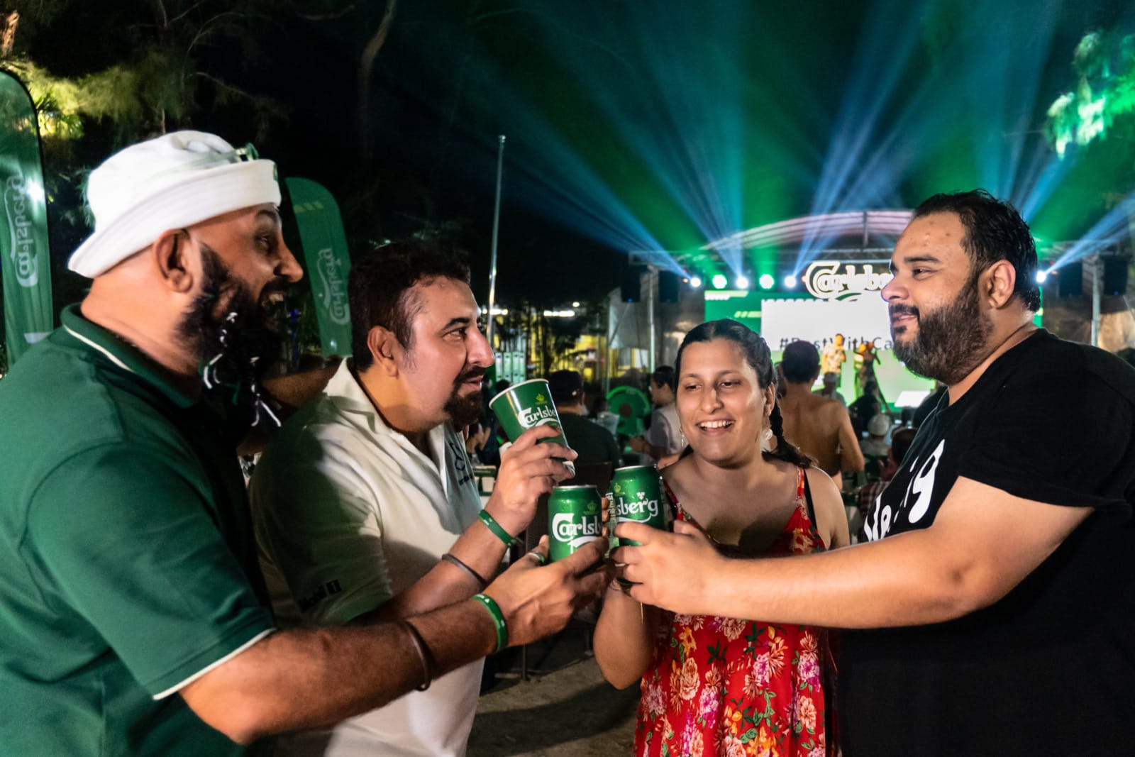 Winner Sandev Singh and his family enjoying themselves at the beach party