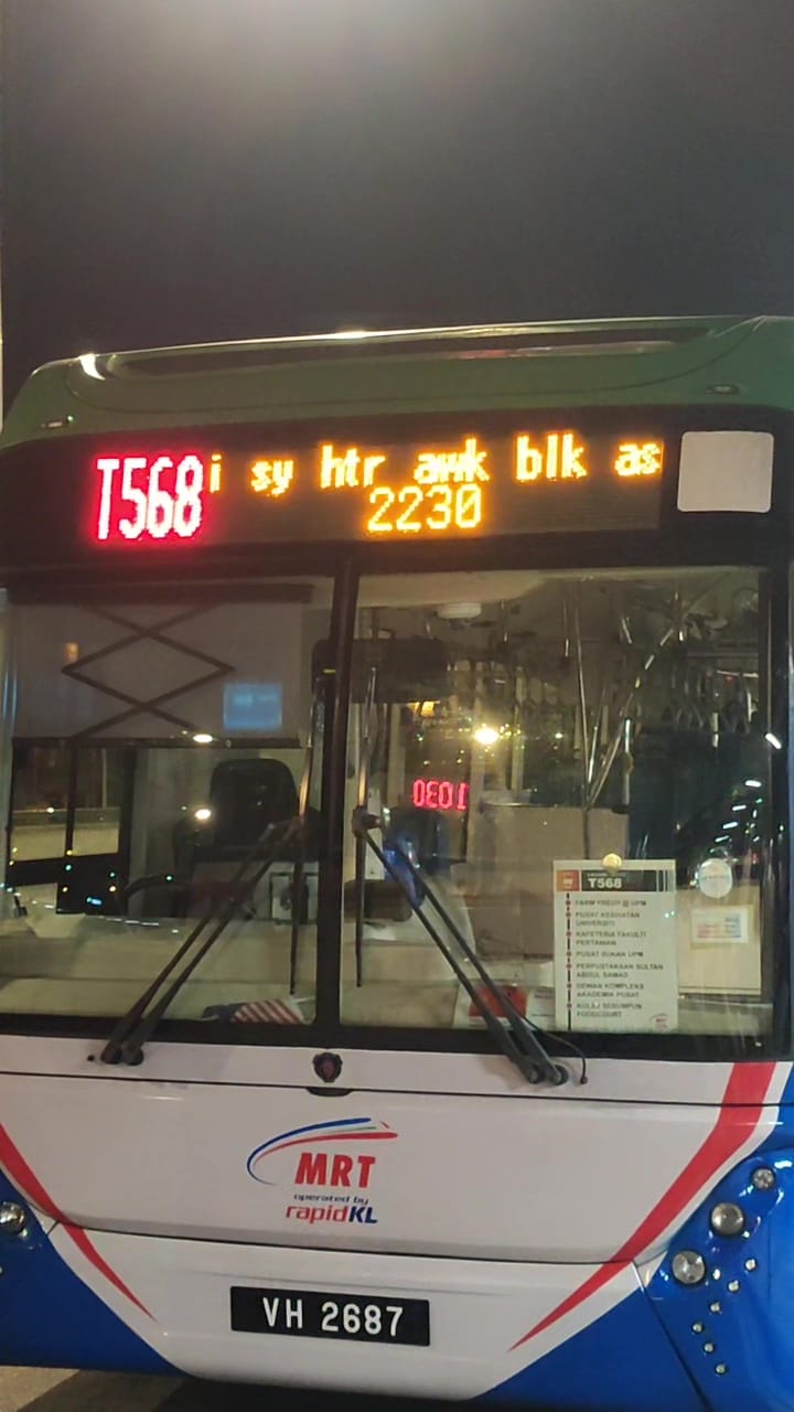 bus late driver apologize using LED light message 1