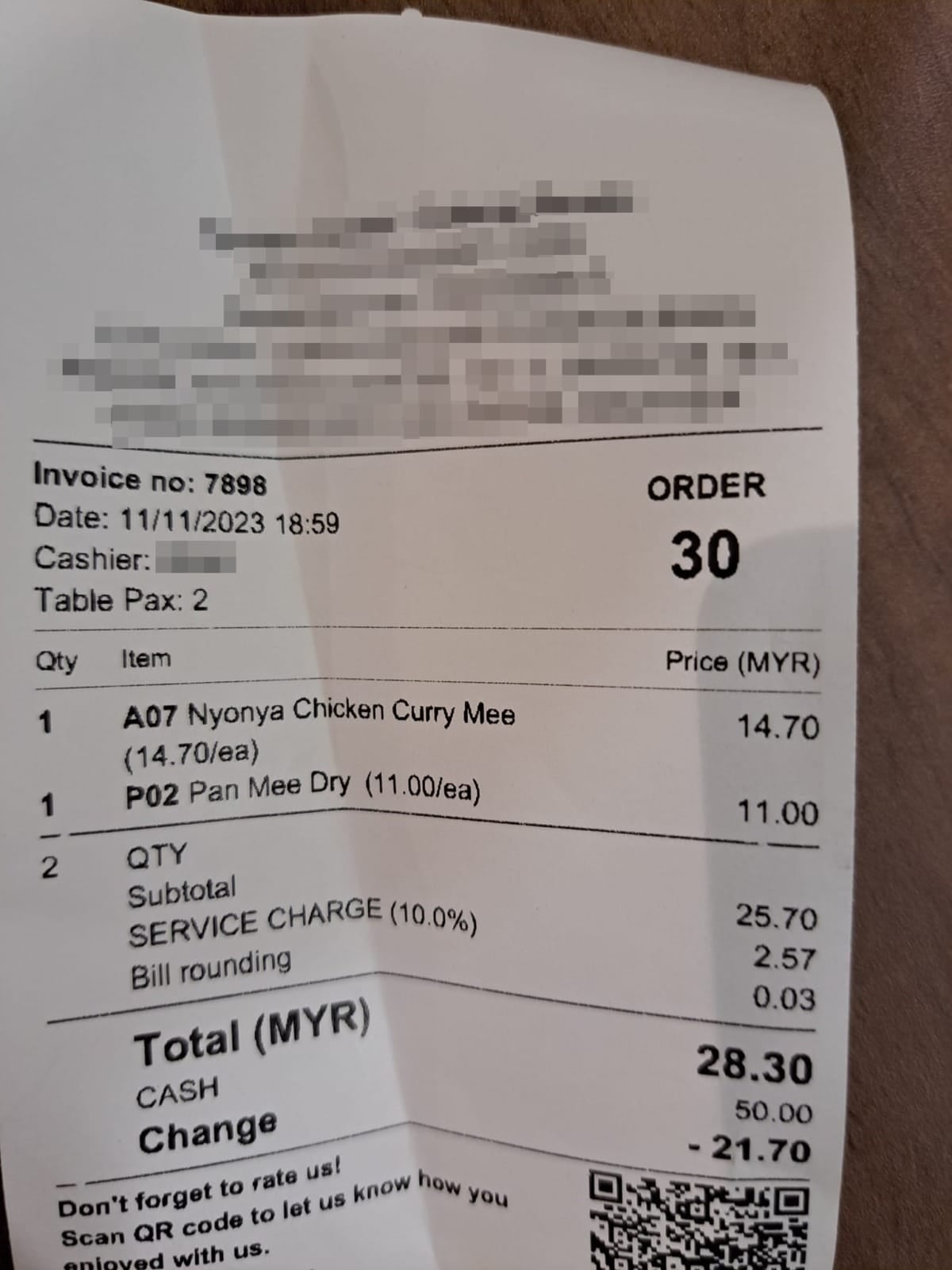 Rm28.27 Bill Total Rounds Up Wrongly To Rm28.30
